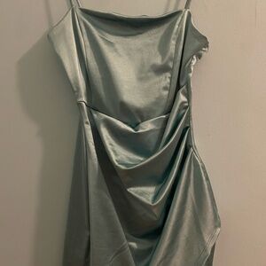 Mint Satin Bodycon Dress